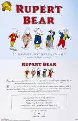 2020 Gold Proof Rupert Bear 50 Pence 5-Coin Set specifications
