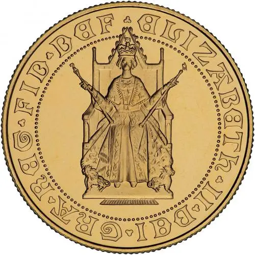 1989 Gold Proof Two Pound Double Sovereign - 500th Anniversary - Obverse