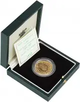 1989 Gold Proof Double 500th Anniversary of the Sovereign Pound Sterling £2  Coin Single United Kingdom The Royal Mint side view