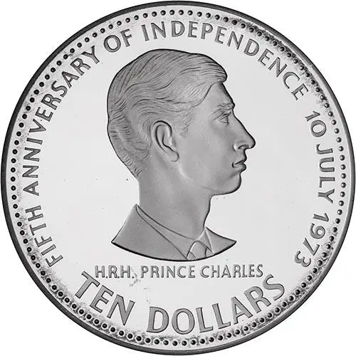 1978 Bahamas Prince of Wales $10 Silver Proof Coin  24066