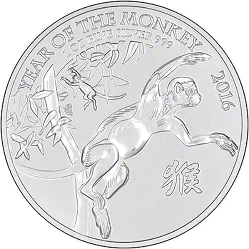 2016 Silver Year of the Monkey 1 oz Bullion Coin Royal Mint