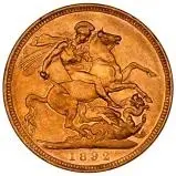 1892 Gold Sovereign Victoria Jubilee Head Melbourne 