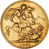 1891 Gold Sovereign Victoria Jubilee Head Melbourne