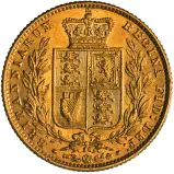 1866 Gold Sovereign Victoria Young Head Shield London