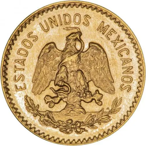 1959 Gold 10 Pesos Coin Single Mexico reverse