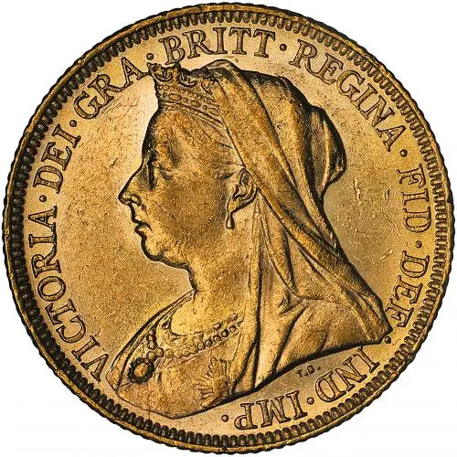 1895 Gold Sovereign Victoria Old Head Melbourne Mint  obverse gVF aEF