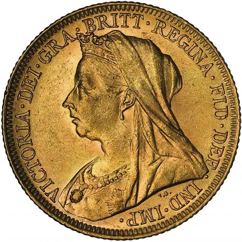 1895 Gold Sovereign Victoria Old Head Melbourne Mint  obverse