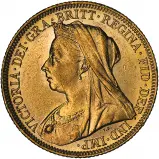 1895 Gold Sovereign Victoria Old Head Melbourne Mint  obverse gVF aEF