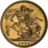 1895 Gold Sovereign Victoria Old Head Melbourne Mint  reverse gVF aEF