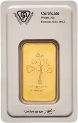 20g Gold Bar Metalor Pre-Owned Back