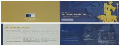 2001 4-Coin Gold Proof Britannia Set certificate
