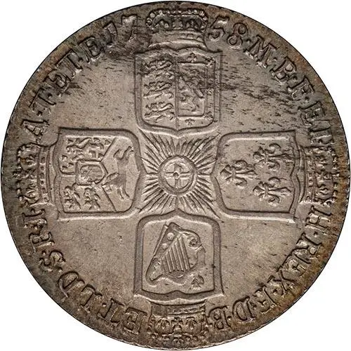 1758 Slabbed Shilling George II CGS UNC 80 24503