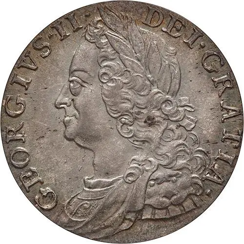 1758 Slabbed Shilling George II CGS UNC 80 24505
