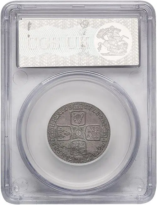1758 Slabbed Shilling George II CGS UNC 80 24506