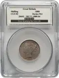 1880 Shilling Victoria Young Head Slabbed CGS 82