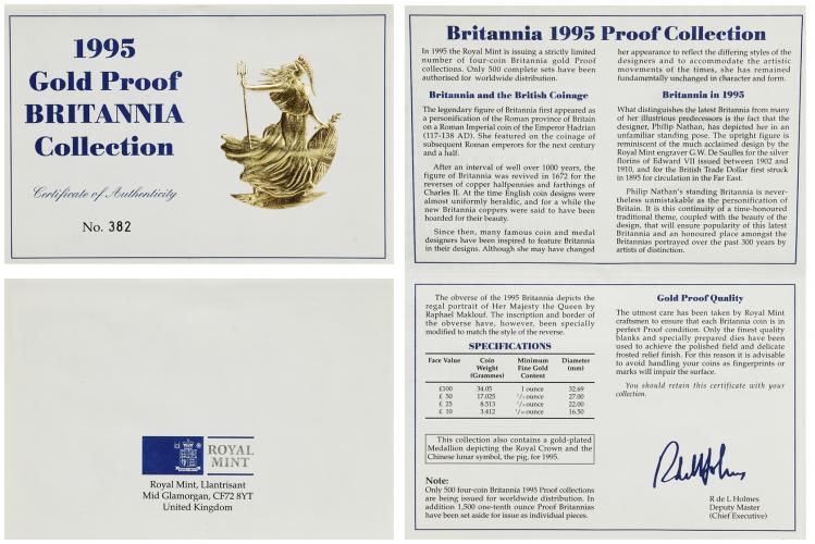 1995 Gold Proof Britannia Four Coin Set | Chards