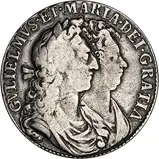 1689 William and Mary Silver Half Crown Obverse