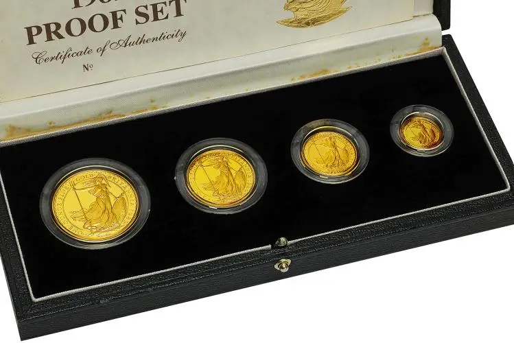 1989 Gold Proof Britannia 4-Coin Set reverse 2