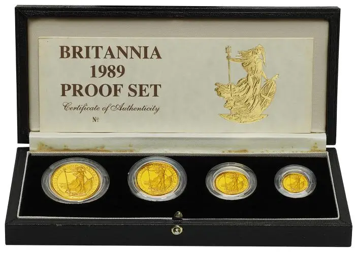1989 Gold Proof Britannia 4-Coin Set reverse