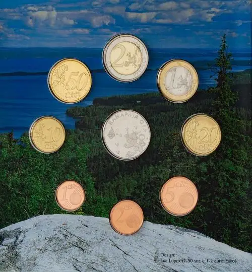 2002 Finland Uncirculated Euro 8 Coin Set Reverse