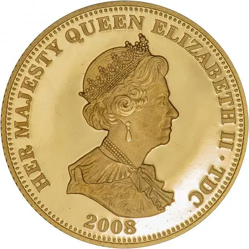 2008 Gold Proof Guinea Coin Tristan Da Cunha - Lord Nelson Obverse
