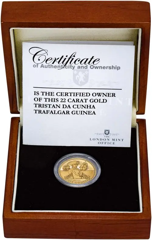 2008 Gold Proof Guinea Coin Tristan Da Cunha - Lord Nelson Presentation Box