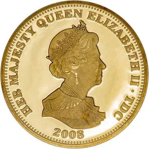2008 Gold Proof Half Guinea Coin Tristan Da Cunha - Lord Nelson Obverse