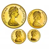 1973 Gold Proof Sovereign 4 Coin Set - Isle of Man obverse chards image crop