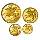 1973 Gold Proof Sovereign 4 Coin Set - Isle of Man
