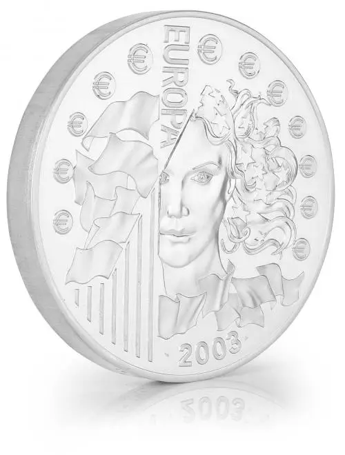 2003 Silver Proof 1 Kilogram Europa €50  Coin Without Box with Cert France side view