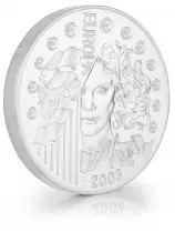 2003 Silver Proof 1 Kilogram Europa €50  Coin Without Box with Cert France side view