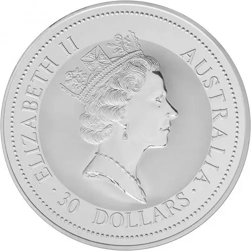 1994 Silver Uncirculated 1 Kilogram Kookaburra Coin Single Australia Perth Mint obverse