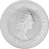 1994 Silver Uncirculated 1 Kilogram Kookaburra Coin Single Australia Perth Mint obverse