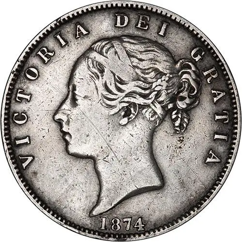 1874 Victoria Silver Half Crown 24773