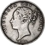 1874 Victoria Silver Half Crown 24773