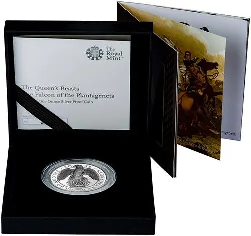 2019 1 oz Silver Coin Silver Proof Queen's Beasts - Falcon of the Plantagenets 20854