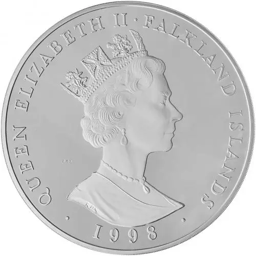 1998 Silver Proof 1 Kilogram Lady of the Century £5  Coin Single Falkland Islands The Royal Mint obverse