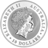 2013 Australian Kookaburra 10 oz Silver Bullion Coin - Pre-Owned obverse 1