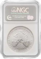 2007 1 oz American Silver Eagle Bullion Coin - NGC MS-69 reverse rotated