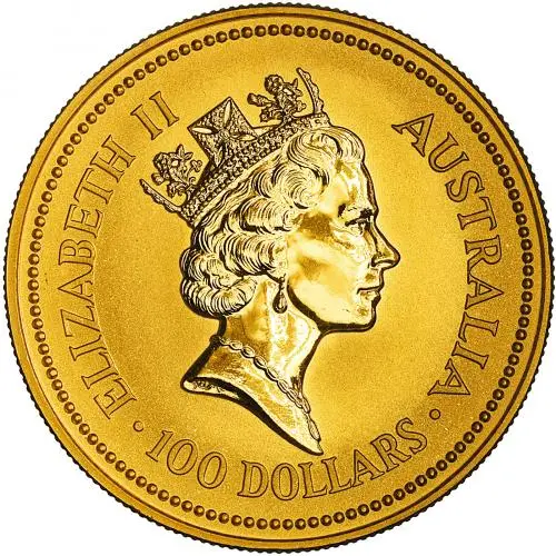 1993 Gold 1 oz Nail-tailed Wallaby Kangaroo Nugget $100 Perth Mint Bullion Coin obverse