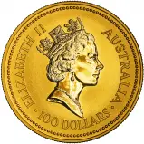 1993 Gold 1 oz Nail-tailed Wallaby Kangaroo Nugget $100 Perth Mint Bullion Coin obverse