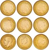 Gold Uncirculated Half Sovereign Elizabeth II The Queen's 80th Birthday  Coin Sets United Kingdom The Royal Mint 9 Coins obverse