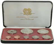 1975 First Coinage of Papua New Guinea Mixed Metal 8-Coin Proof Set - Pre-Owned