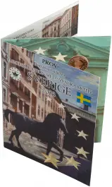 2003 Silver Proof Pattern Euro  Coin Sets Sweden 9 Coins open card