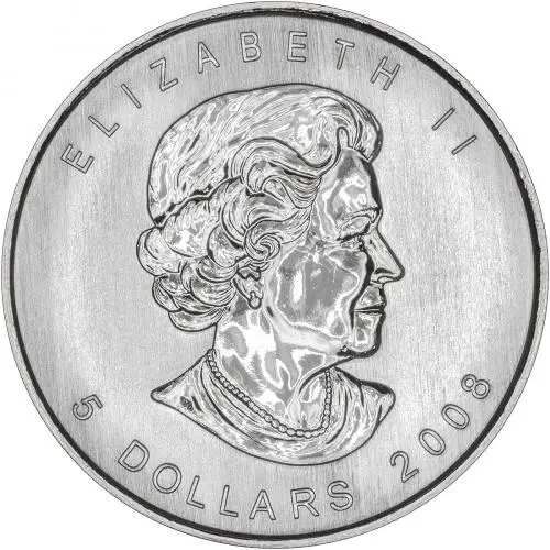 2008 Silver Maple Obverse Vancouver Winter Olympics 2010 Games Queen Elizabeth II 
