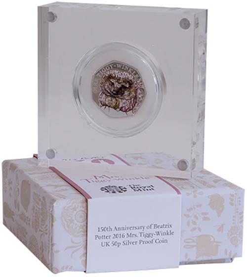 2016 Mrs Tiggy-Winkle 50p Silver Proof | Chards