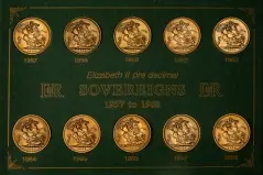 1957-1968 Gold Graded Sovereign Coin Set VF