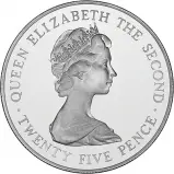 1978 Silver Proof Guernsey Royal Visit Crown Obverse