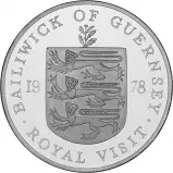 1978 Guernsey Royal Visit Silver Proof Crown