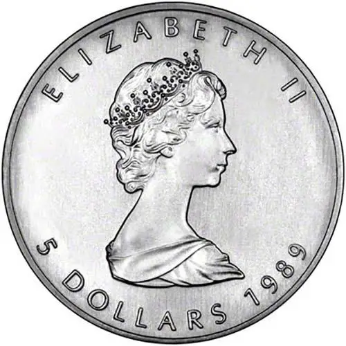 1989 1 oz Silver Coin Maple Bullion 23386
